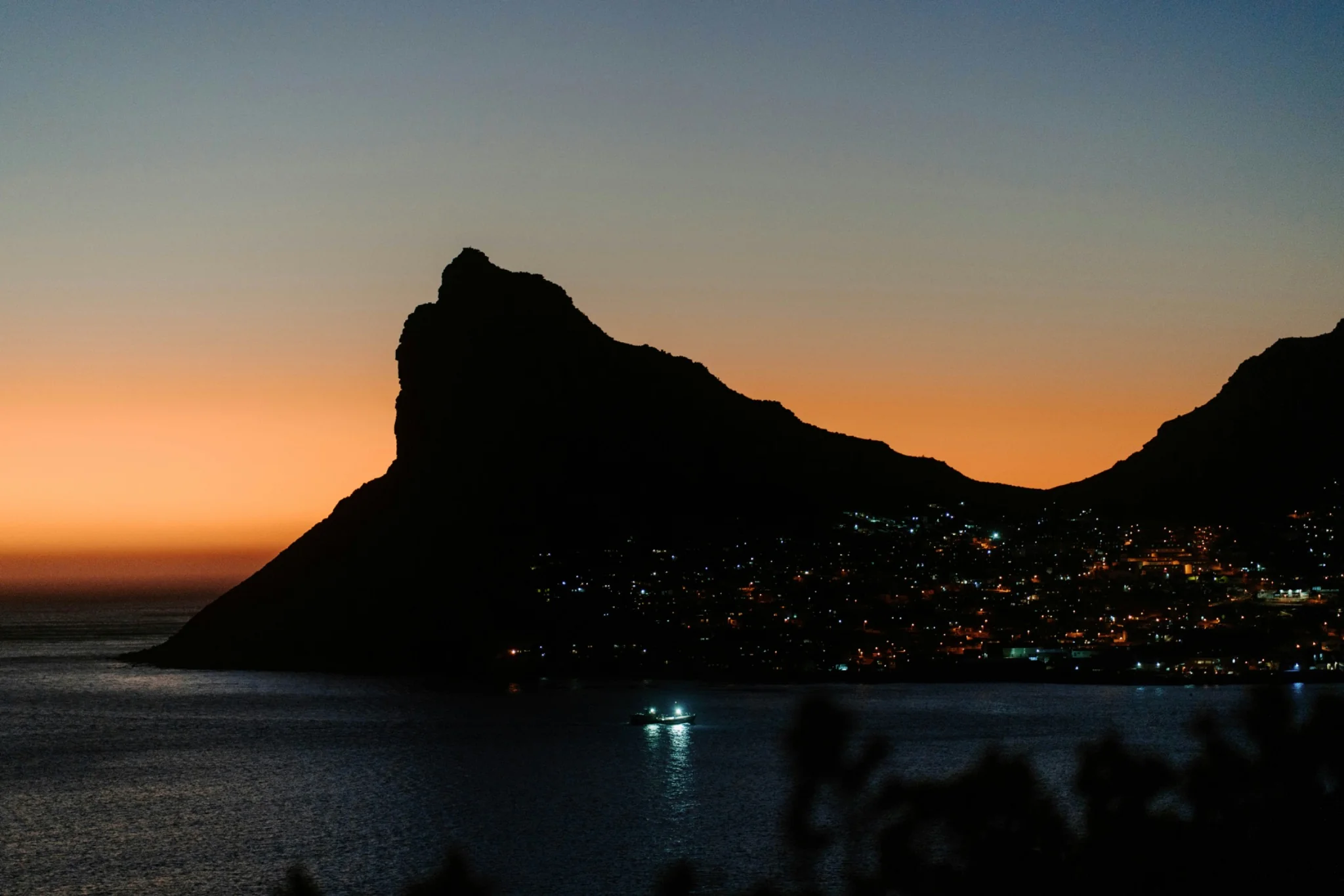 Hout Bay and the Sentinel at dusk